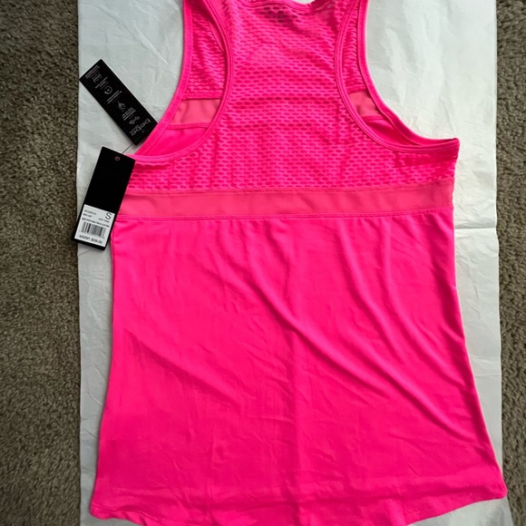 BEBE SPORT MESH TRIM HI-LO TANK SIZE SMALL - HOT PINK - Picture 5 of 8